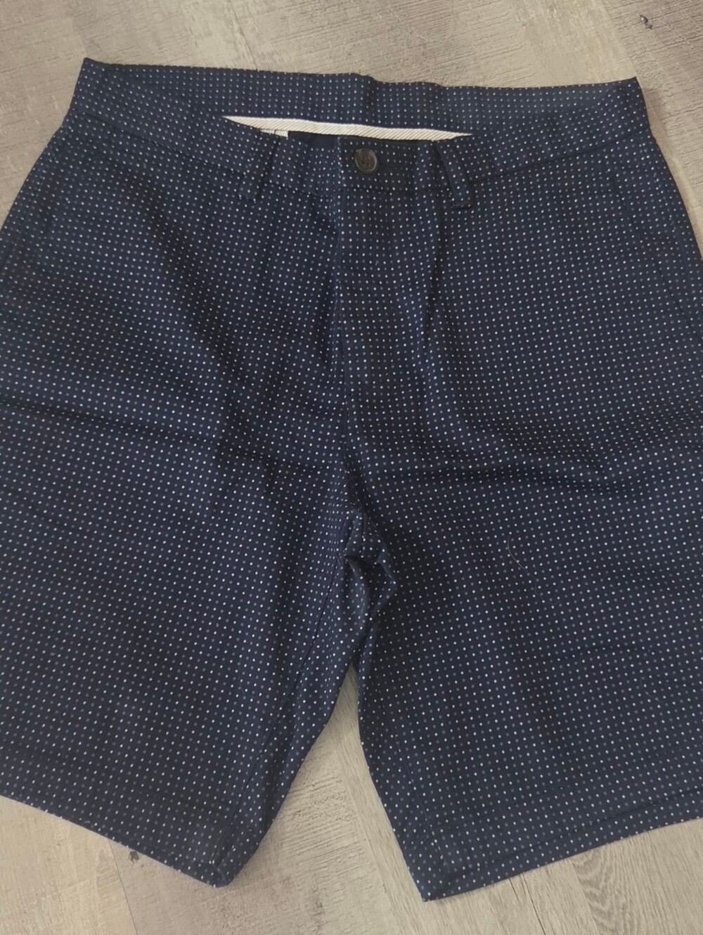 Michael Kors Navy Microdot Flat Front Men's Chino Shorts Size 30